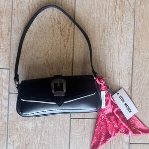 Steve Madden Women's Western Shoulder Bag Black - Sleek Minimalist Design